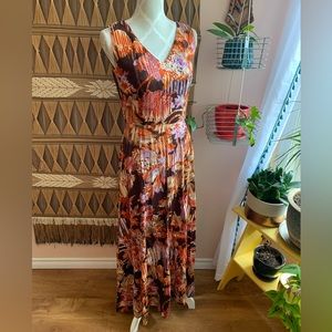 Vintage ‘Missy House’ 70’s Colourful All Over Print Maxi Dress Gown